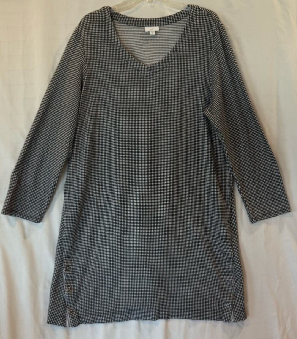 J. Jill Women's jersey dress Dress Pockets XLarge Black & White gingham